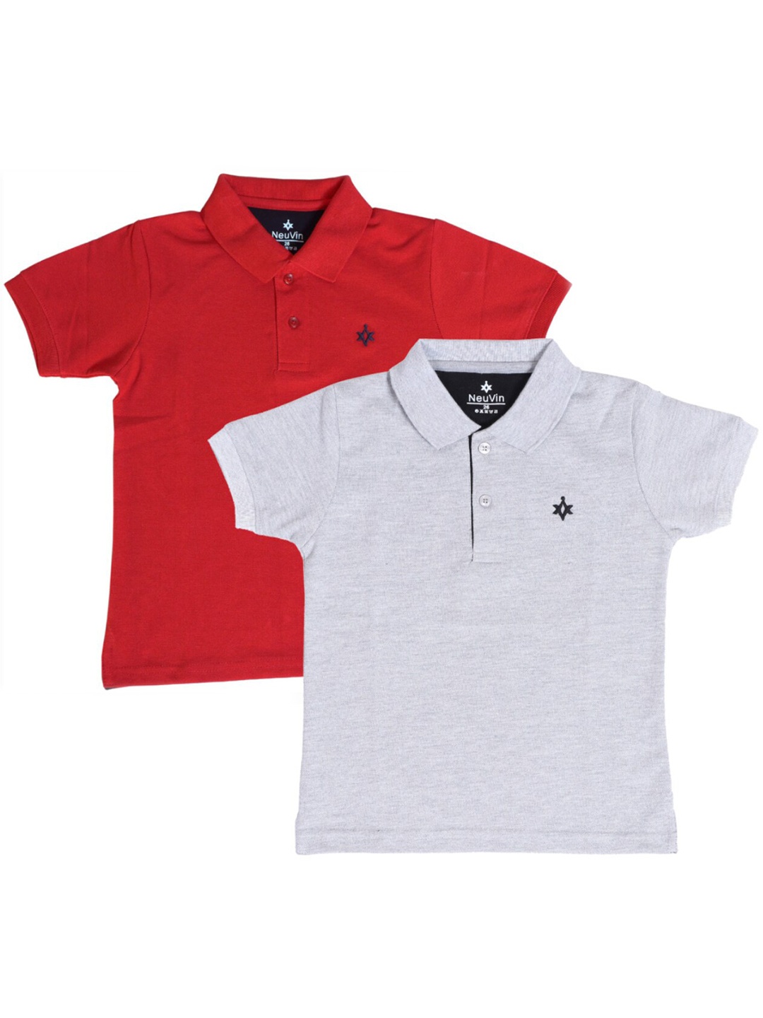 

BAESD Boys Pack Of 2 Polo Collar Cotton T-shirt, Red
