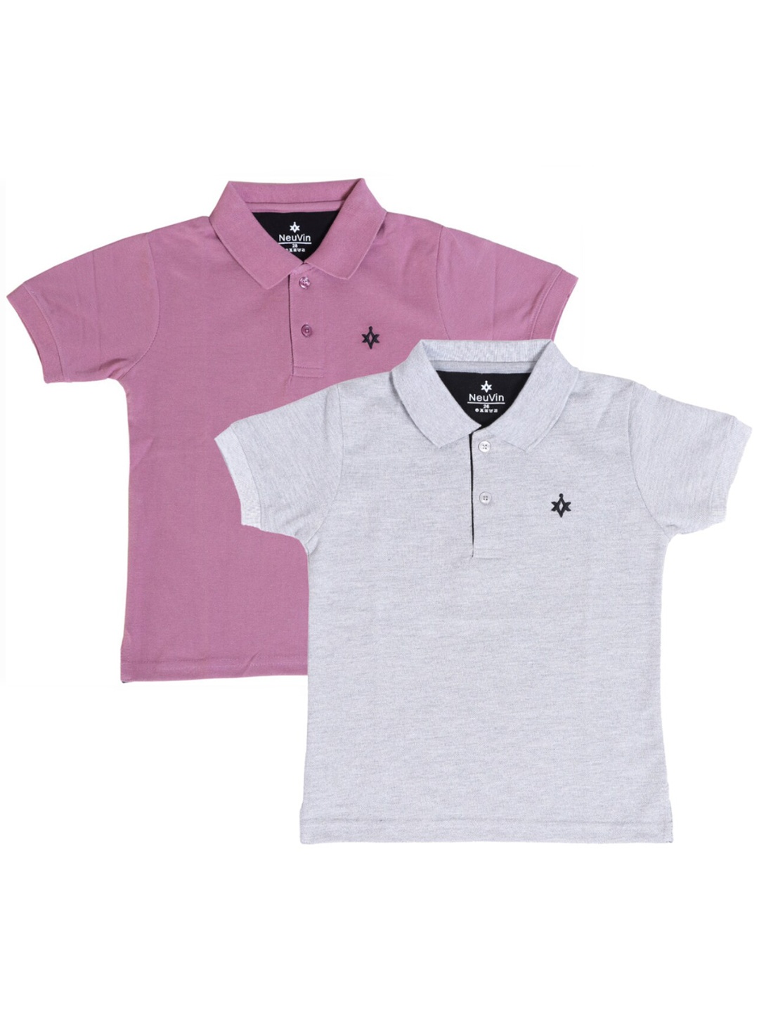 

BAESD Boys Pack of 2 Polo Collar Cotton T-shirts, Peach