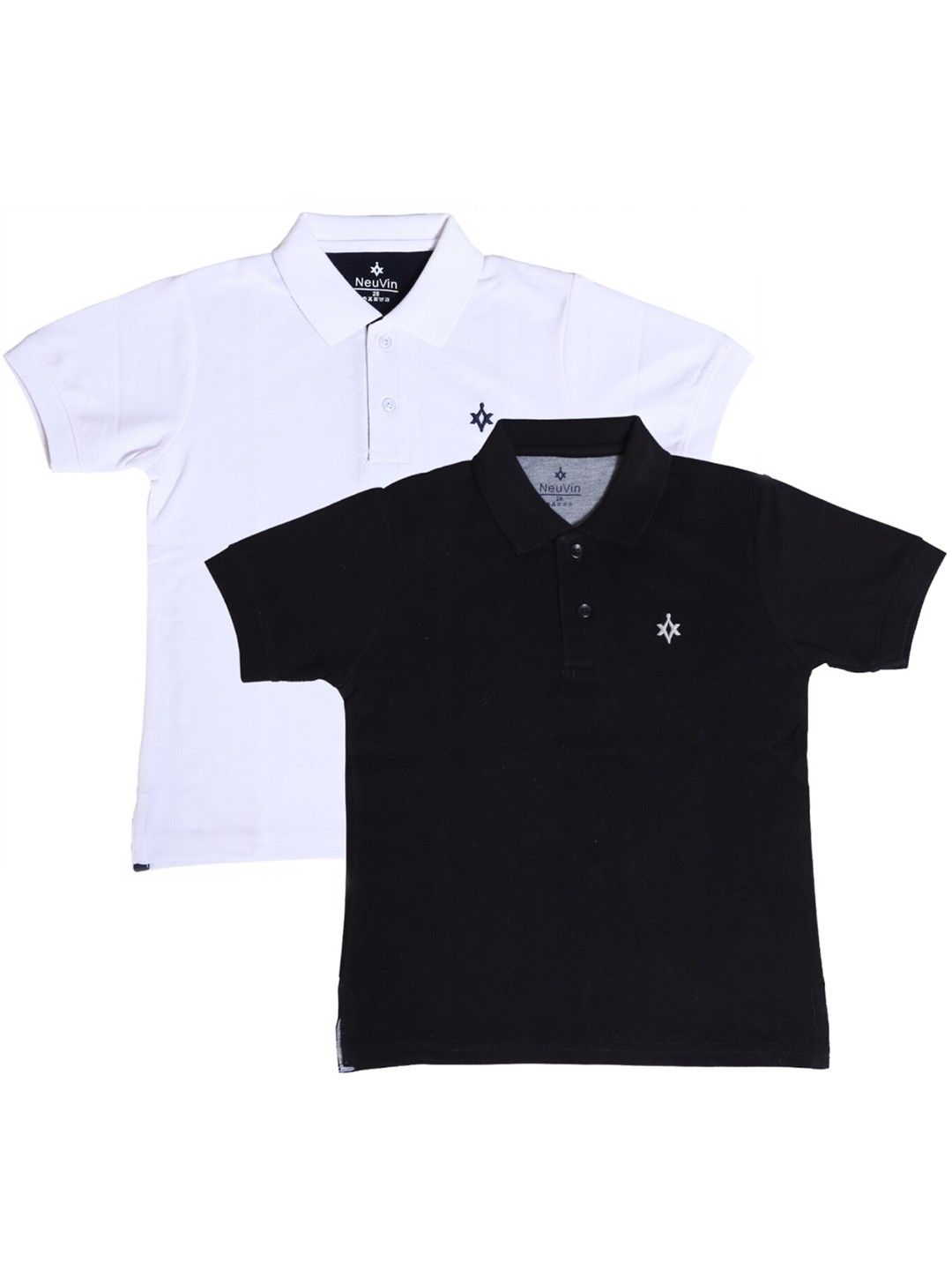 

BAESD Boys Pack of 2 Polo Collar Cotton T-shirts, White