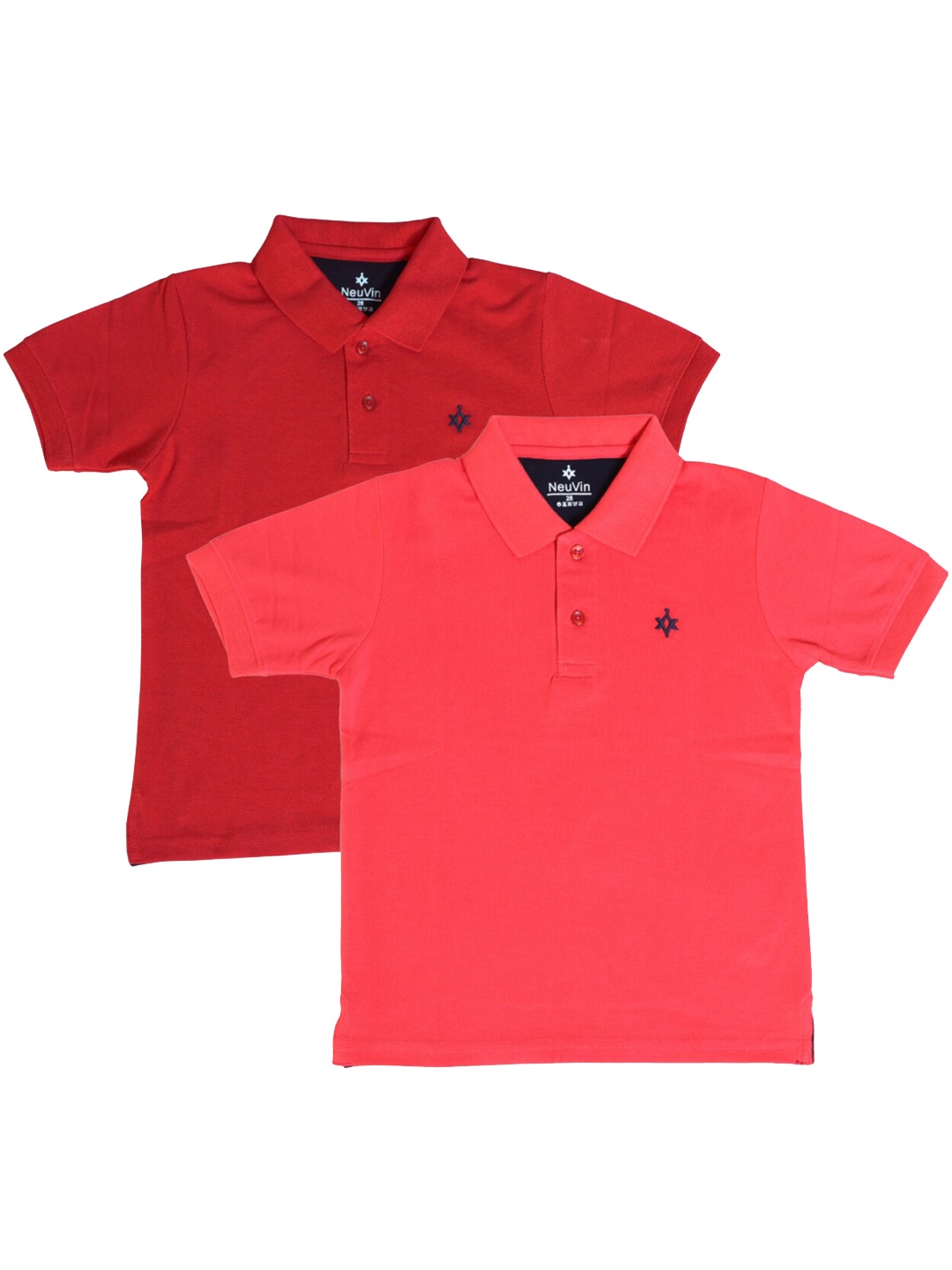 

BAESD Boys Pack of 2 Polo Collar Cotton T-shirts, Red