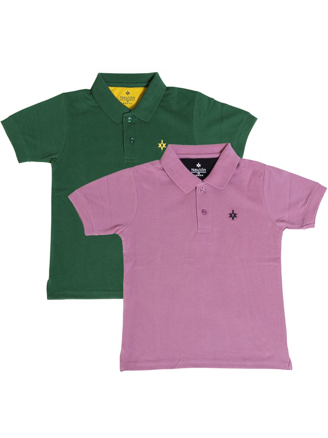 

BAESD Boys Pack of 2 Polo Collar Cotton T-shirt, Green