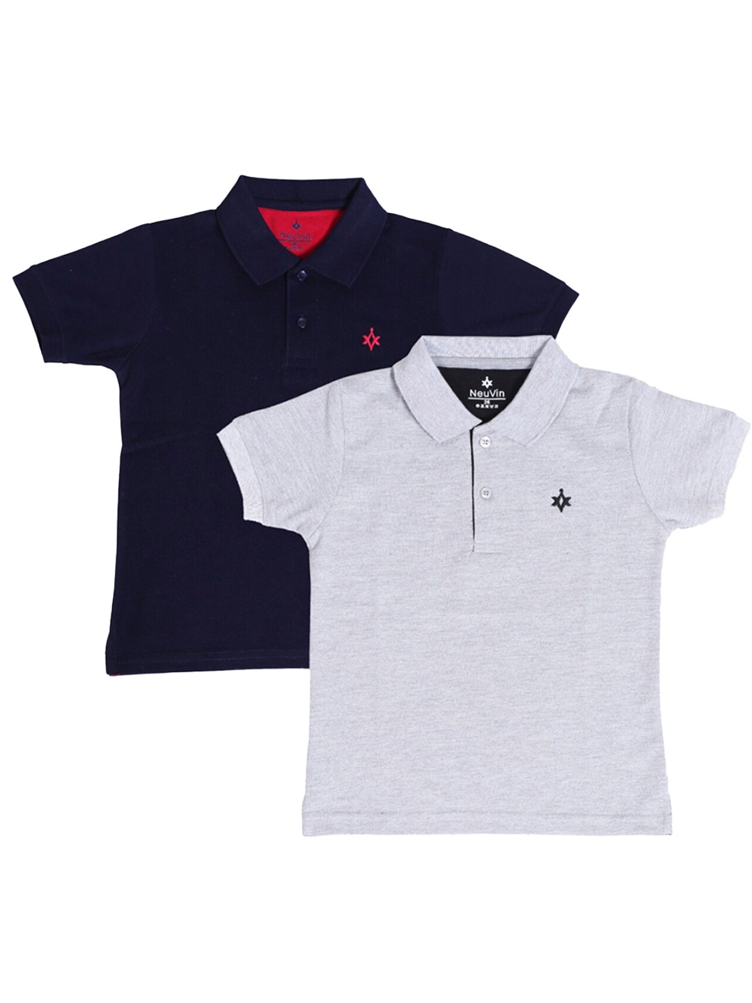 

BAESD Boys Pack Of 2 Polo Collar Cotton T-shirt, Multi