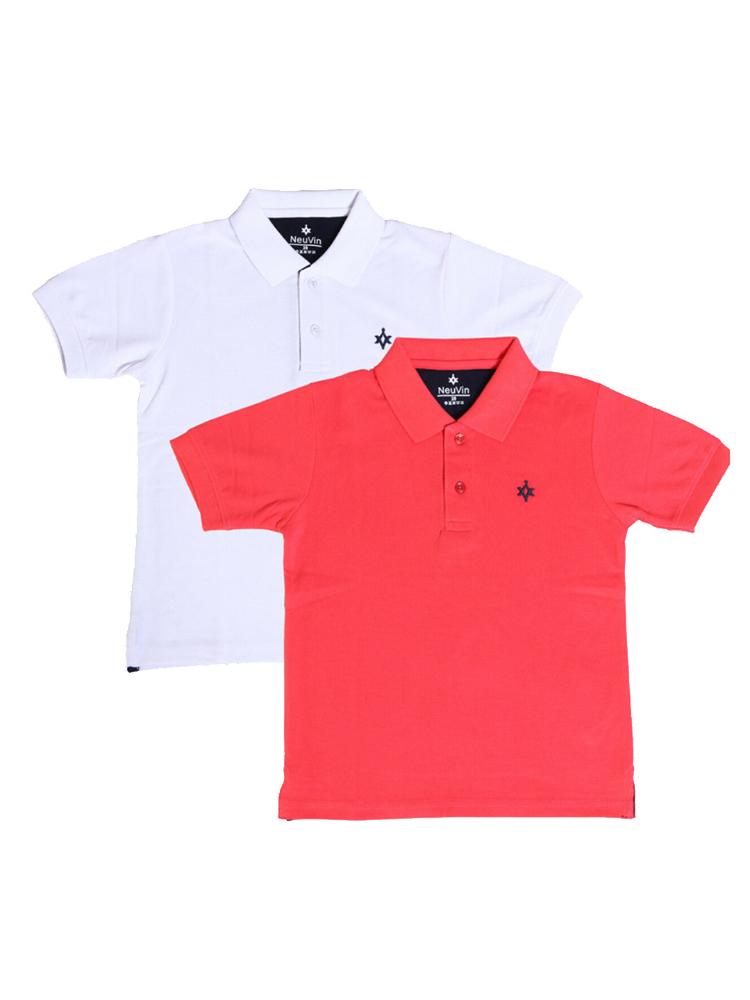 

BAESD Boys Pack Of 2 Polo Collar Cotton T-shirt, White
