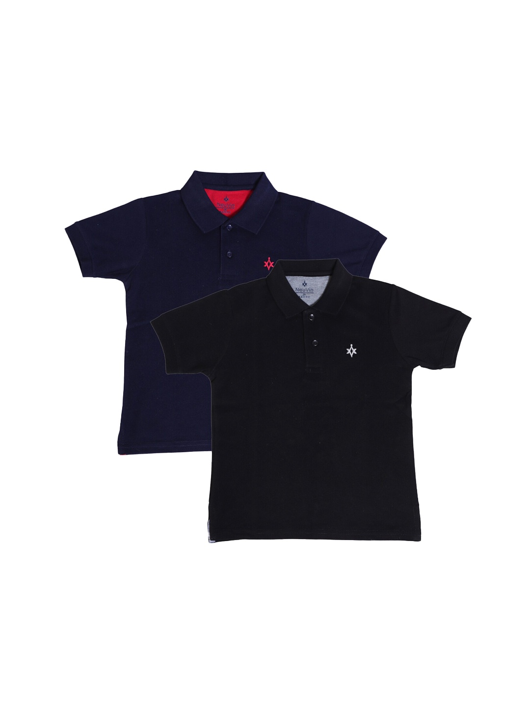 

BAESD Boys Pack of 2 Polo Collar Cotton T-shirts, Navy blue