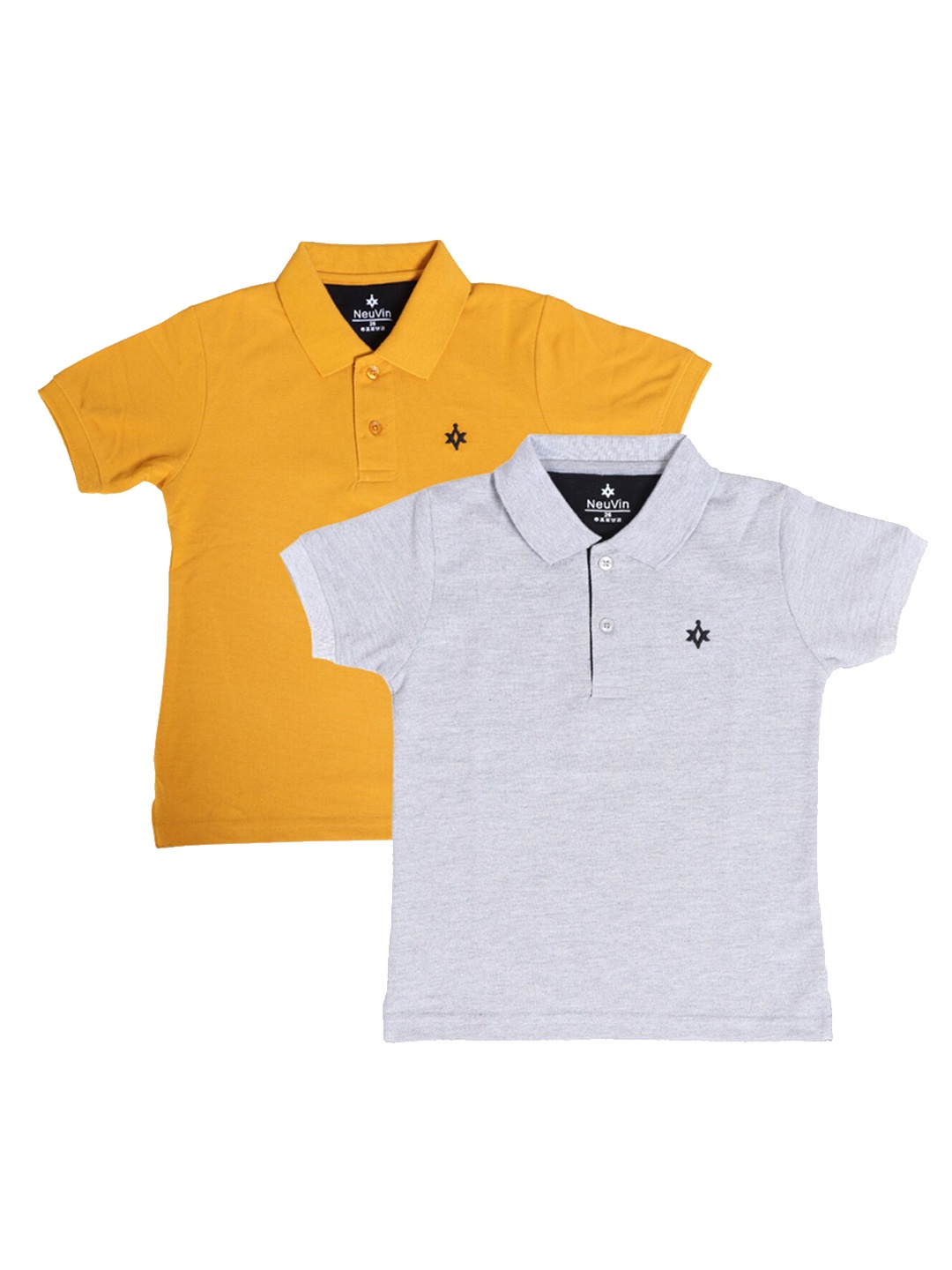

BAESD Boys Pack Of 2 Polo Collar Cotton T-shirt, Yellow