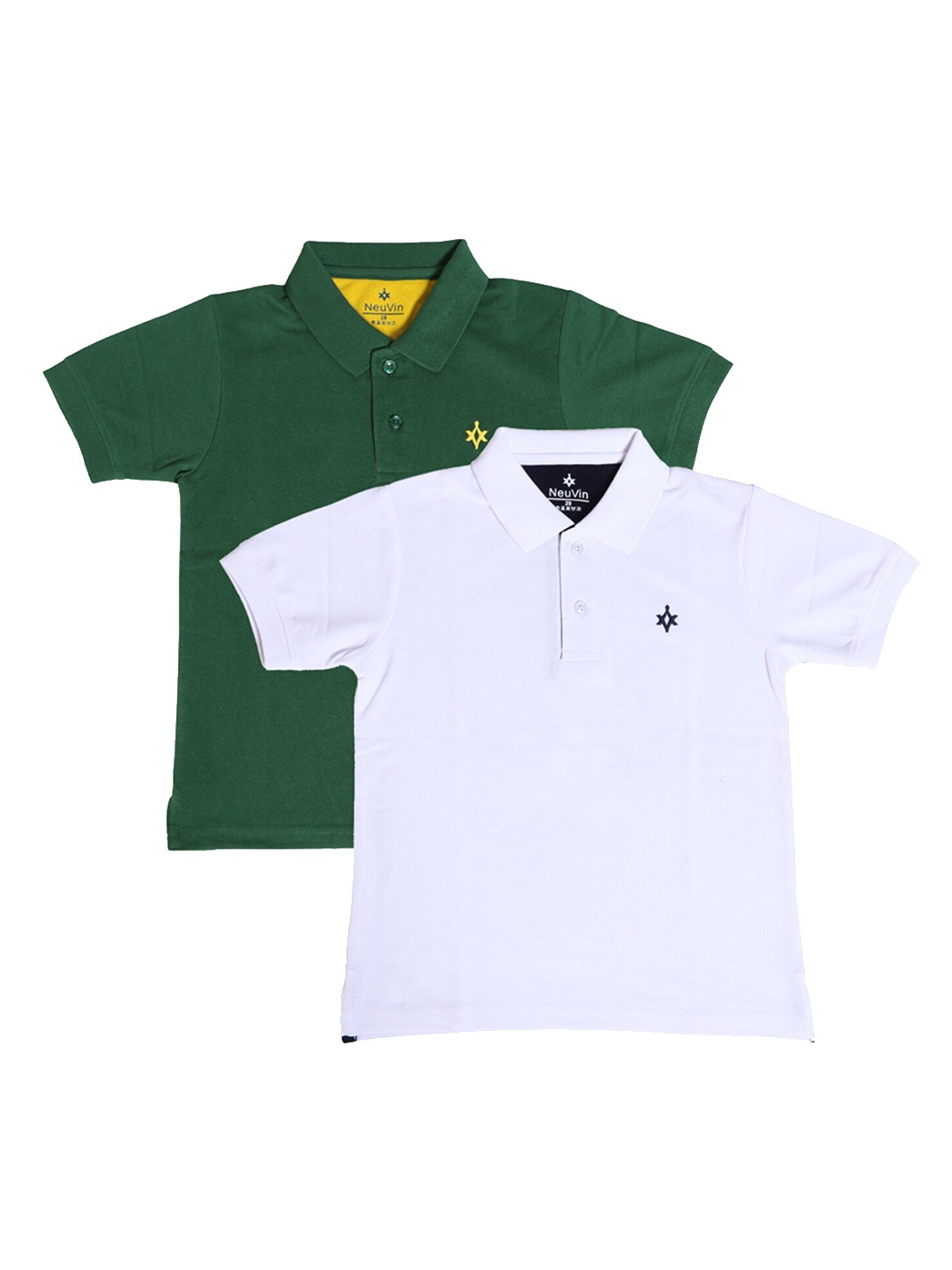 

BAESD Boys Pack of 2 Polo Collar Cotton T-shirts, Green