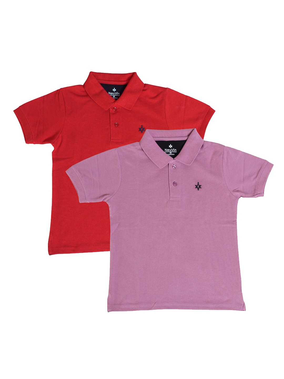 

BAESD Boys Pack of 2 Polo Collar Cotton T-shirt, Red