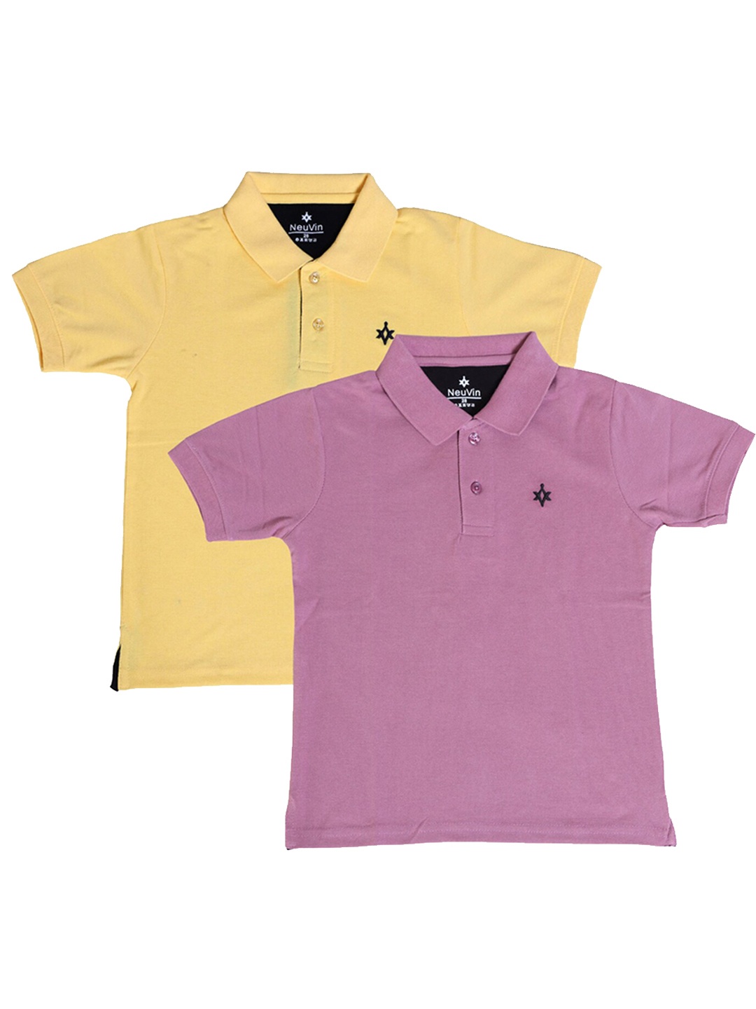 

BAESD Boys Pack of 2 Polo Collar Cotton T-shirts, Yellow