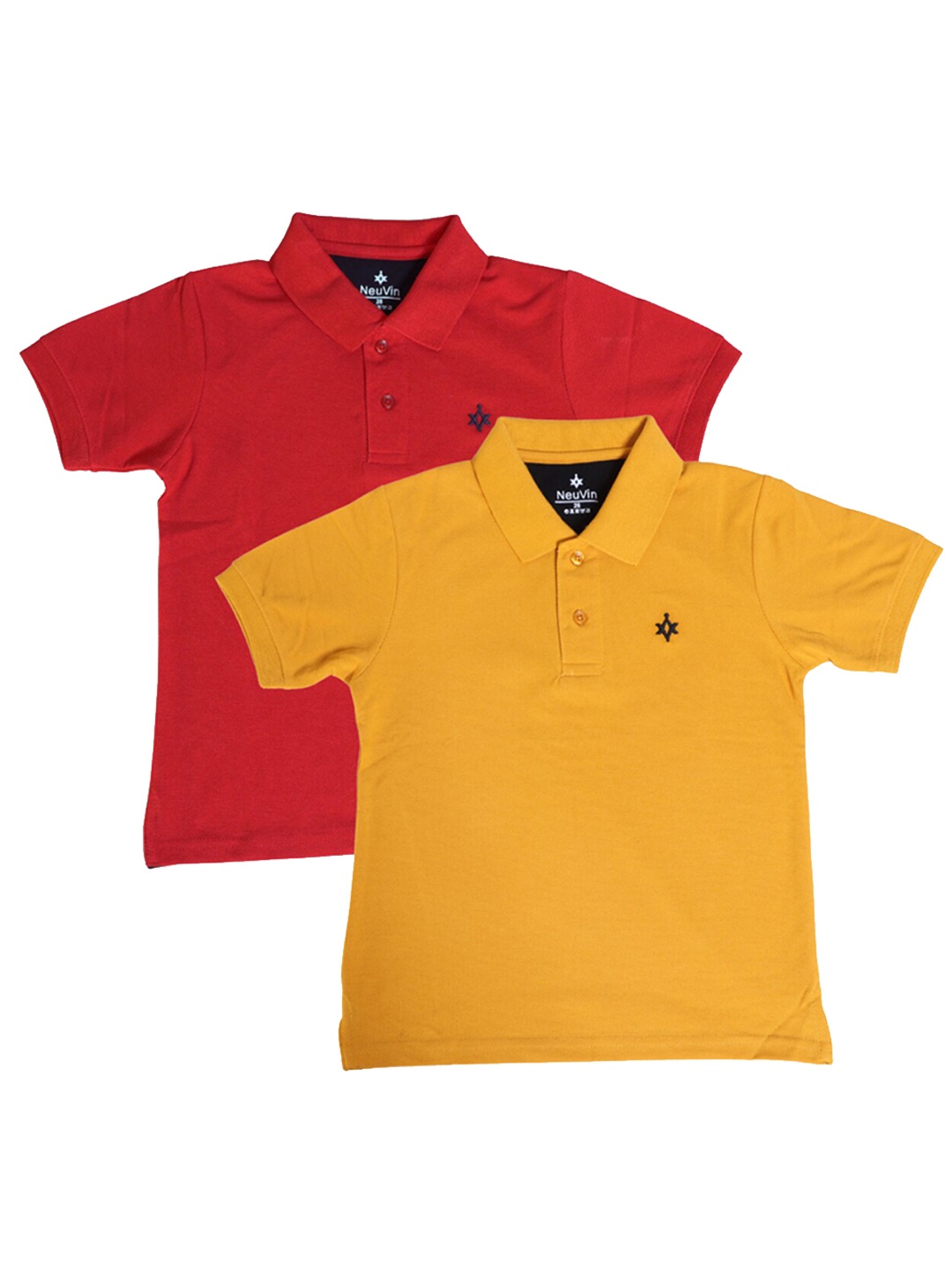 

BAESD Boys Pack of 2 Polo Collar Cotton T-shirts, Red