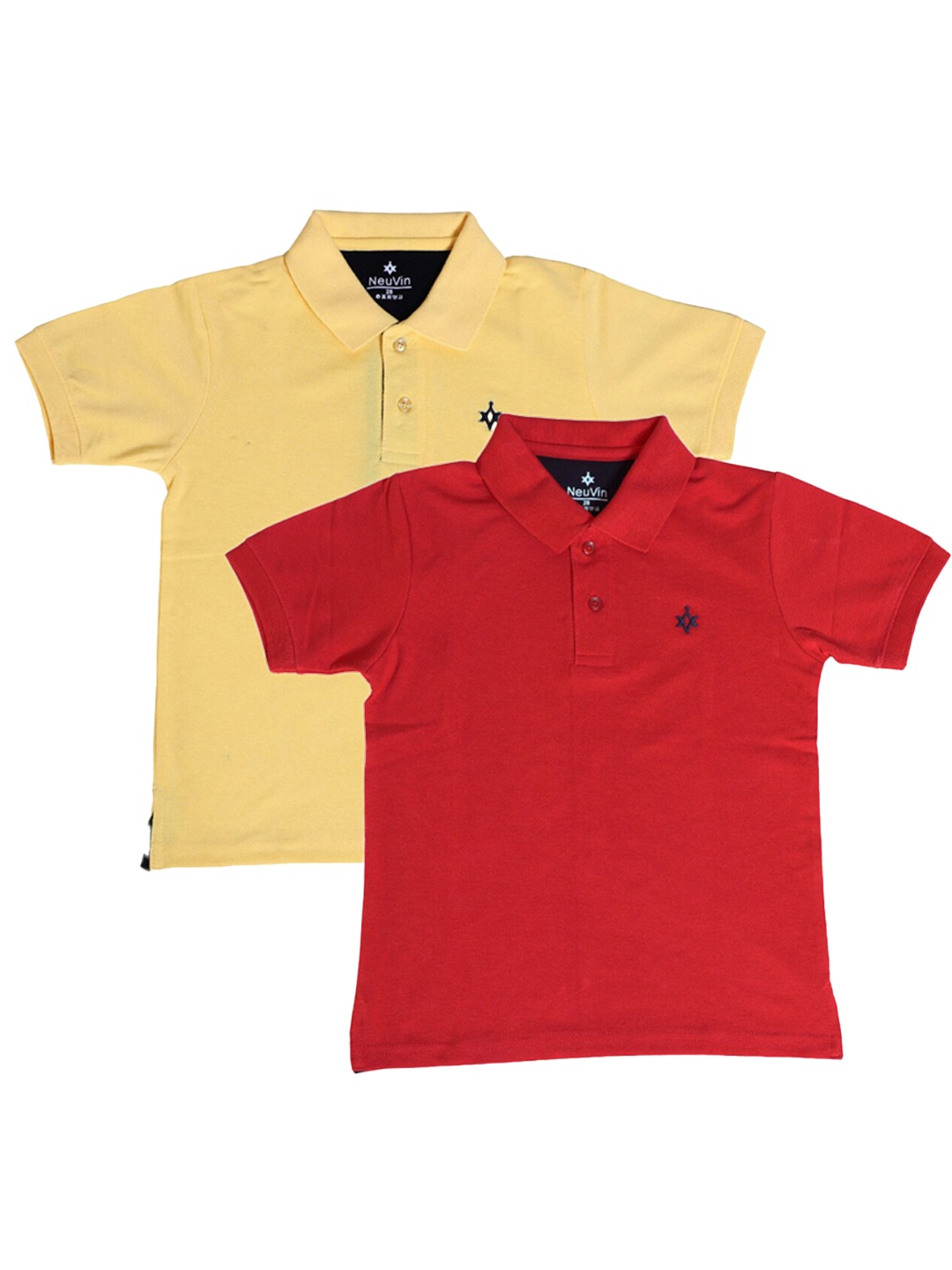 

BAESD Boys Pack of 2 Polo Collar Cotton T-shirts, Red