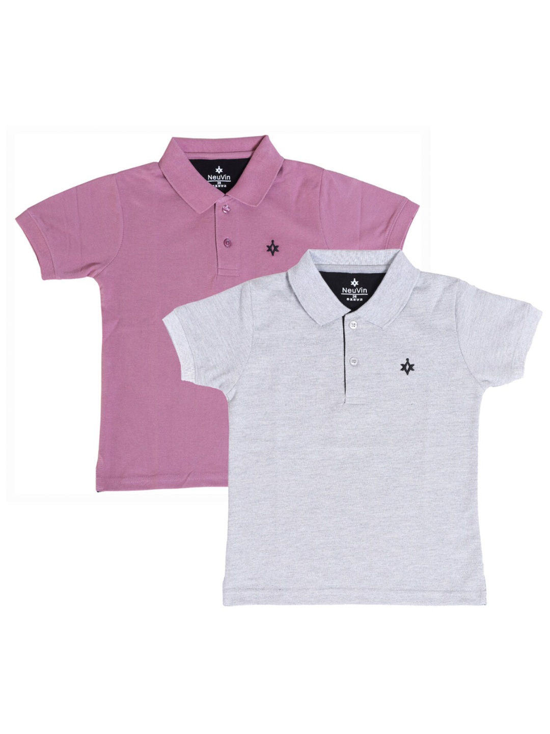 

BAESD Boys Pack of 2 Polo Collar Cotton T-shirts, Mauve