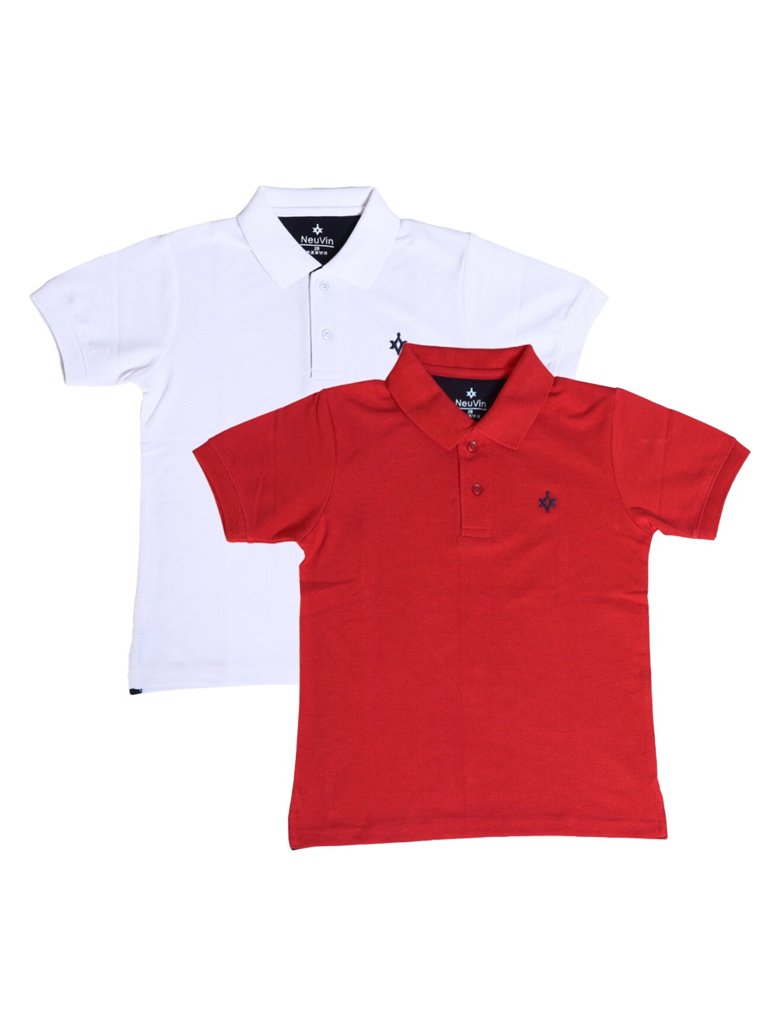 

BAESD Boys Pack of 2 Polo Collar Cotton T-shirts, Red