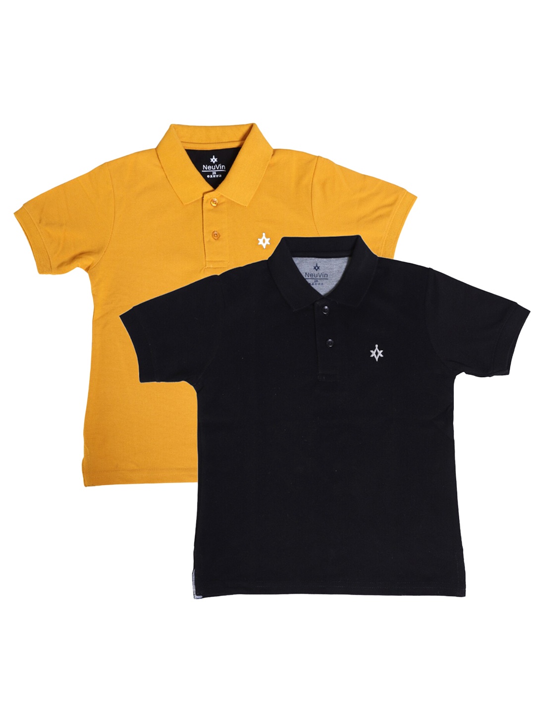 

BAESD Boys Pack of 2 Polo Collar Cotton T-shirts, Yellow