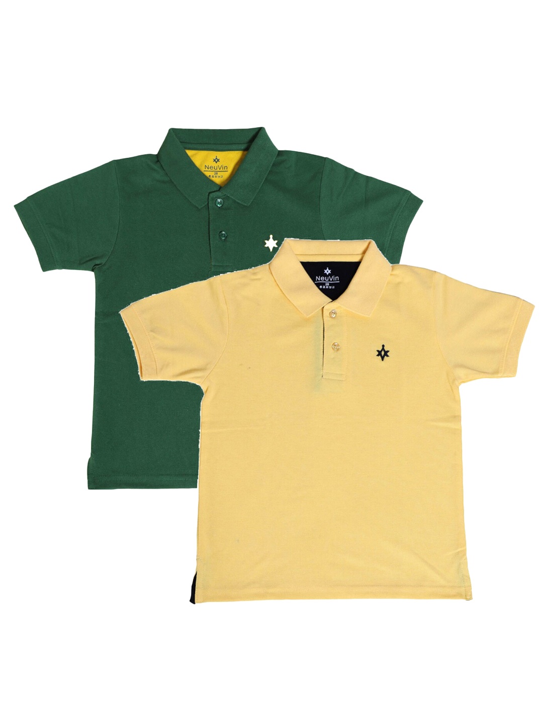 

BAESD Boys Pack Of 2 Polo Collar Cotton T-shirt, Green