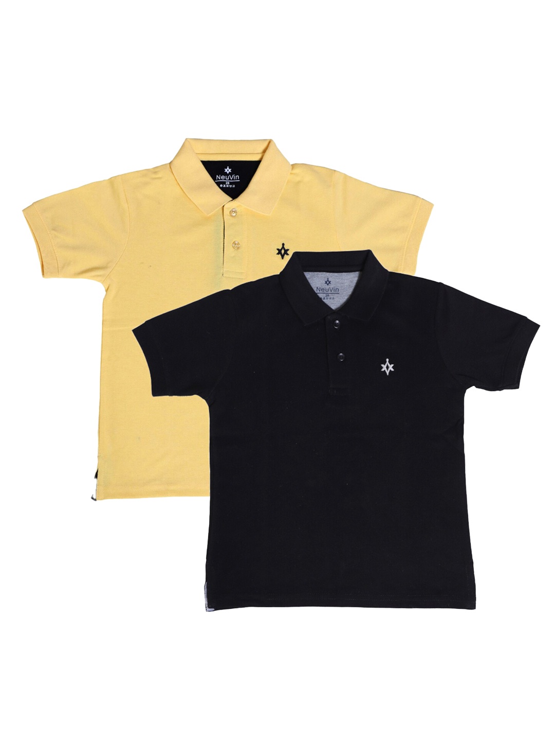 

BAESD Boys Pack of 2 Polo Collar Cotton T-shirts, Yellow