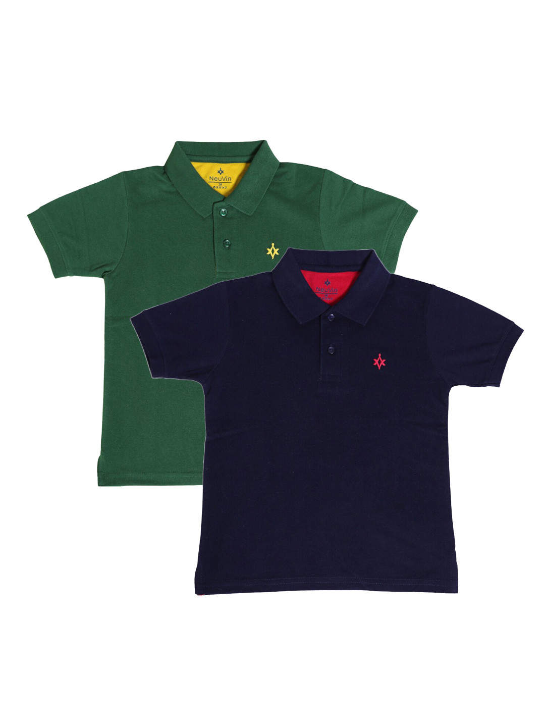 

BAESD Boys Pack Of 2 Polo Collar Cotton T-shirt, Multi