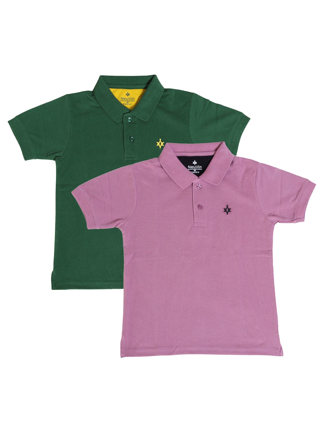 

BAESD Boys Pack of 2 Polo Collar Cotton T-shirts, Green