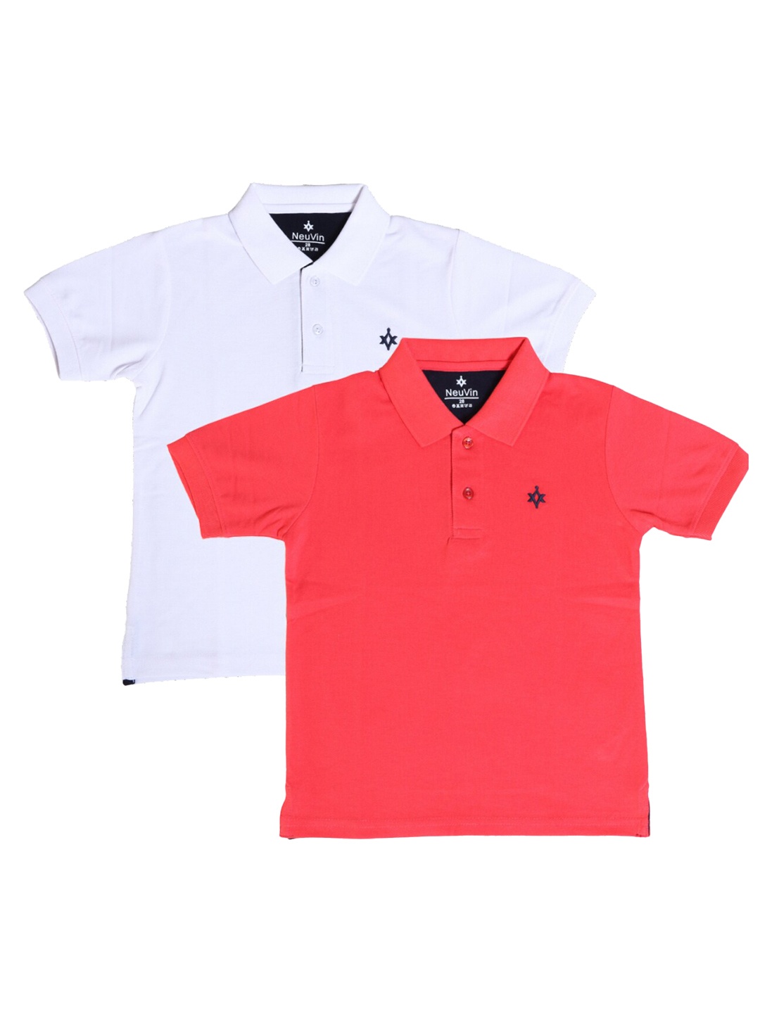

BAESD Boys Pack of 2 Polo Collar Cotton T-shirt, Red