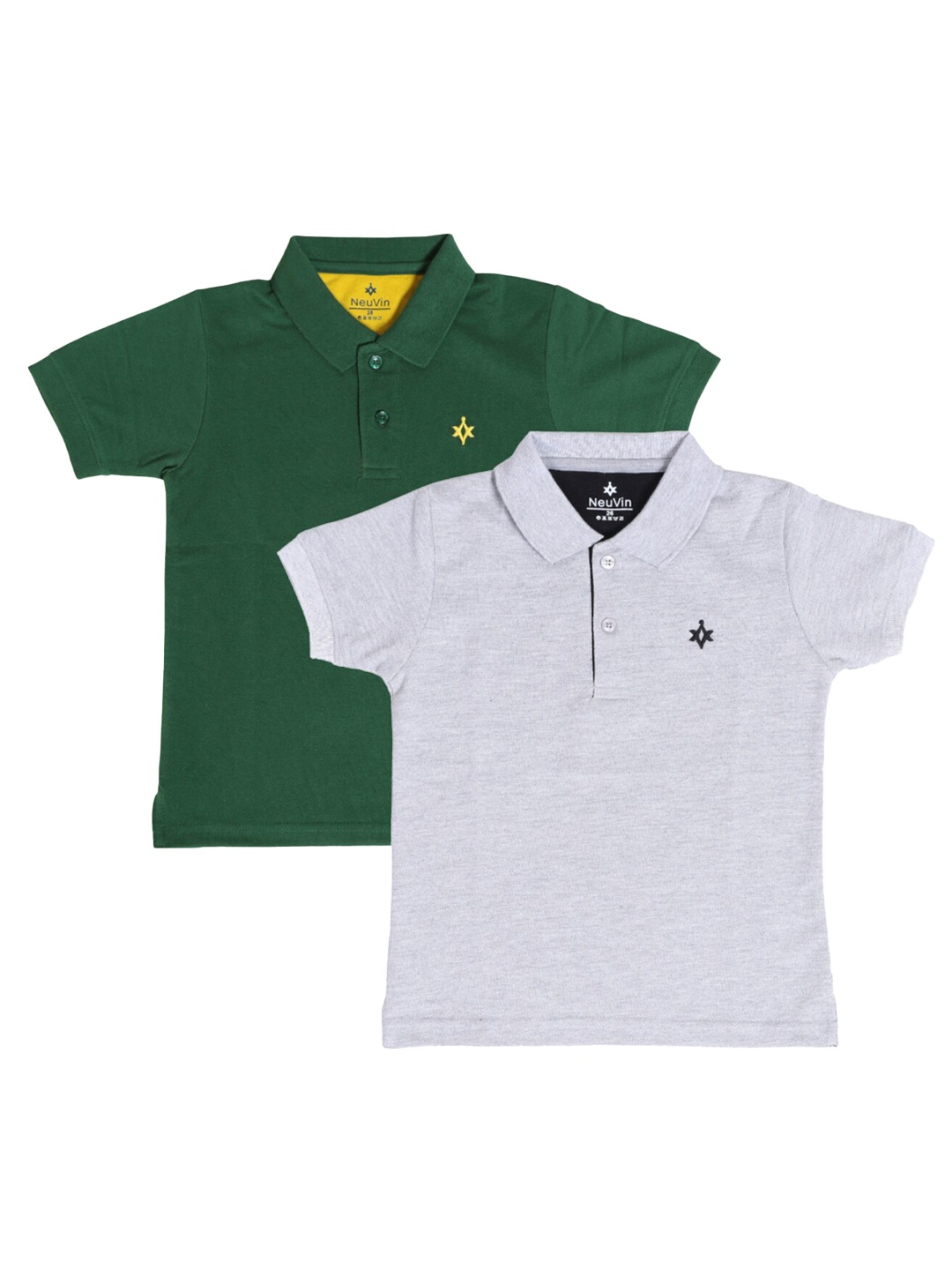 

BAESD Boys Pack of 2 Polo Collar Cotton T-shirts, Green
