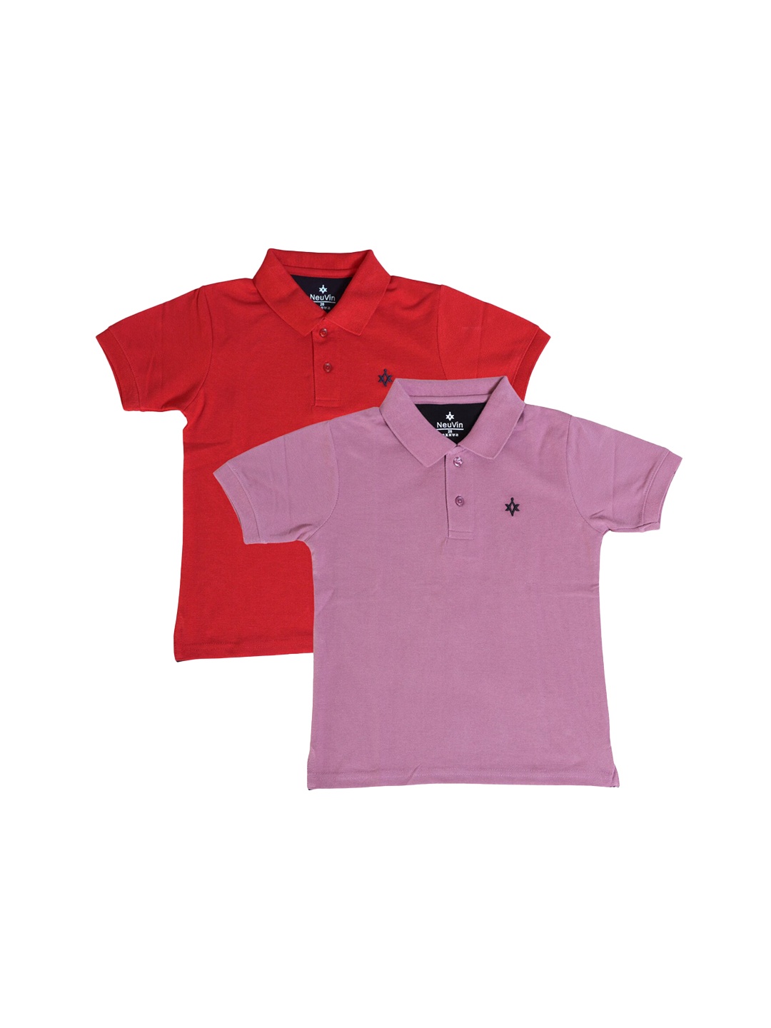 

BAESD Boys Pack of 2 Polo Collar Cotton T-shirts, Red