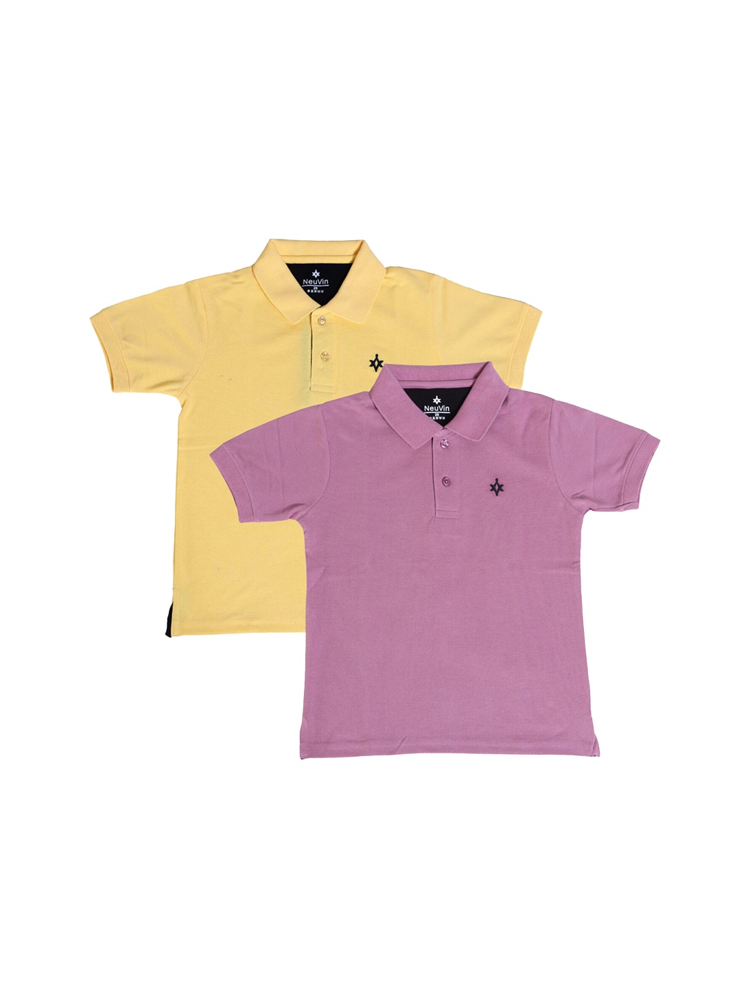 

BAESD Boys Pack of 2 Polo Collar Cotton T-shirts, Yellow