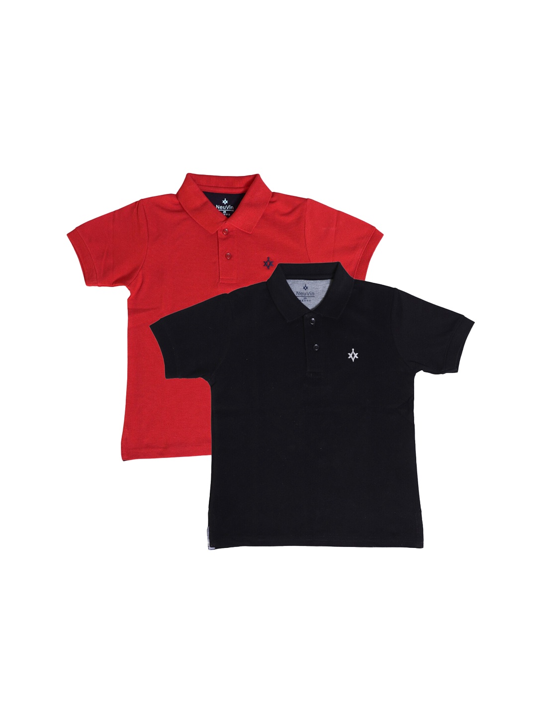 

BAESD Boys Pack of 2 Polo Collar Cotton T-shirts, Red