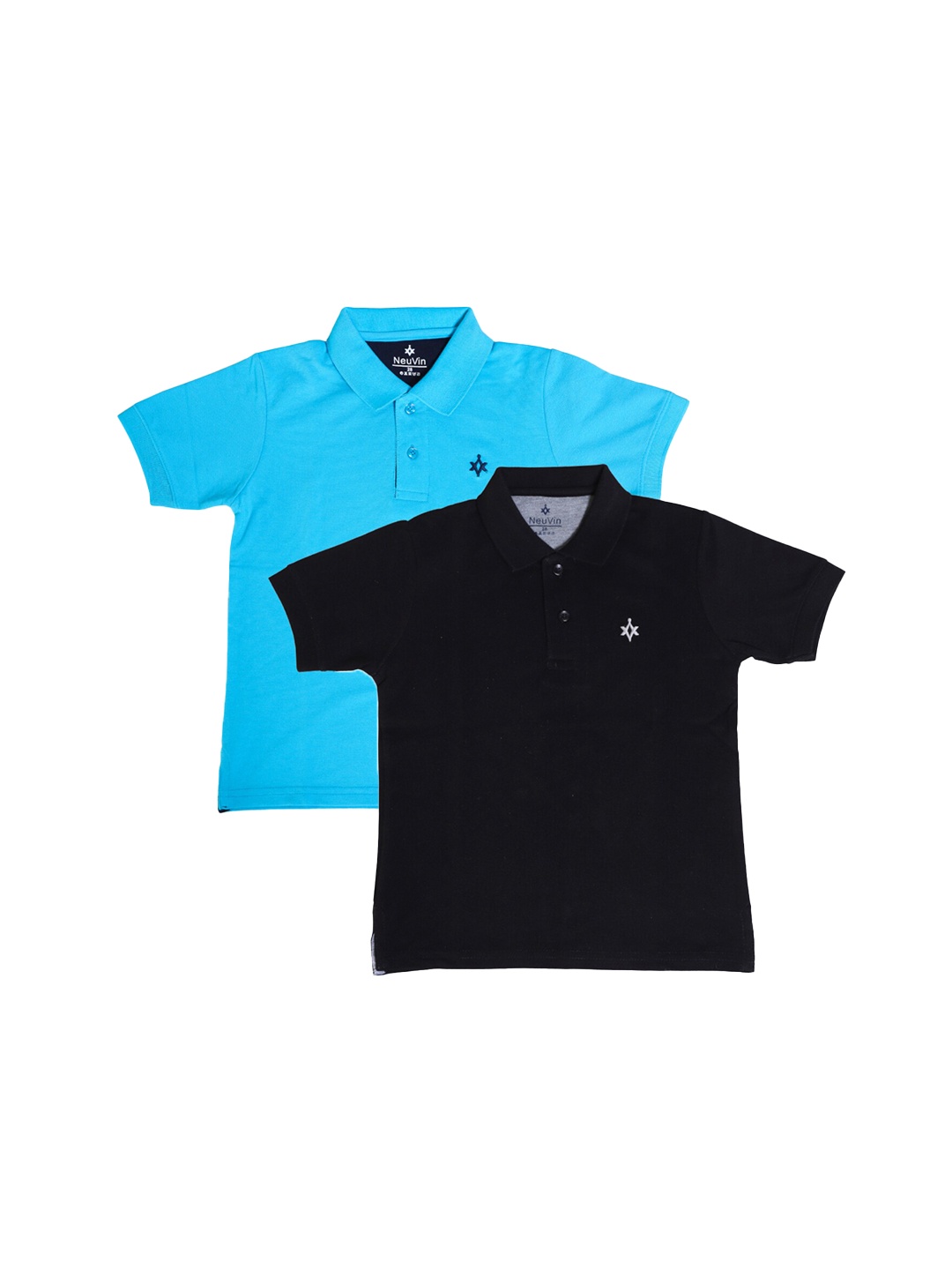 

BAESD Boys Pack of 2 Polo Collar Cotton T-shirts, Blue