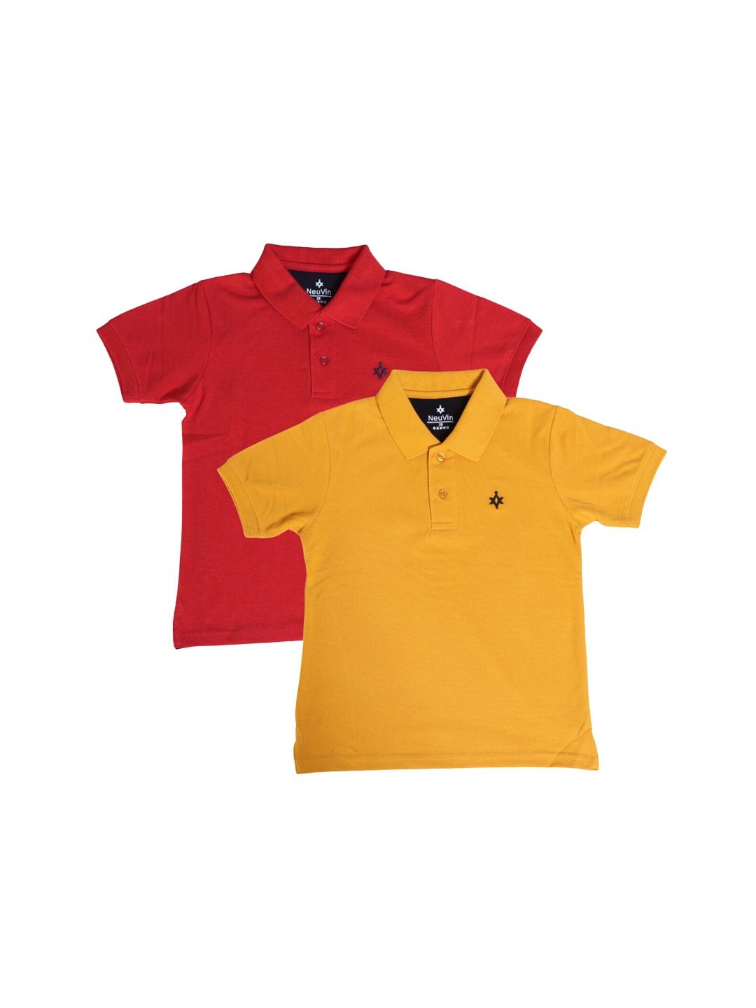 

BAESD Boys Pack of 2 Polo Collar Cotton T-shirts, Red
