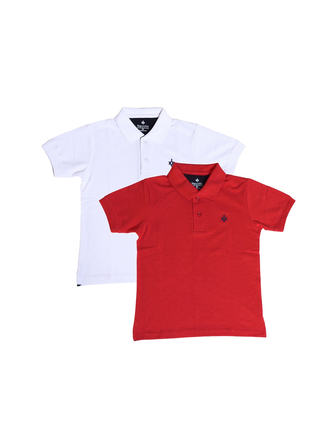 

BAESD Boys Pack of 2 Polo Collar Cotton T-shirts, White
