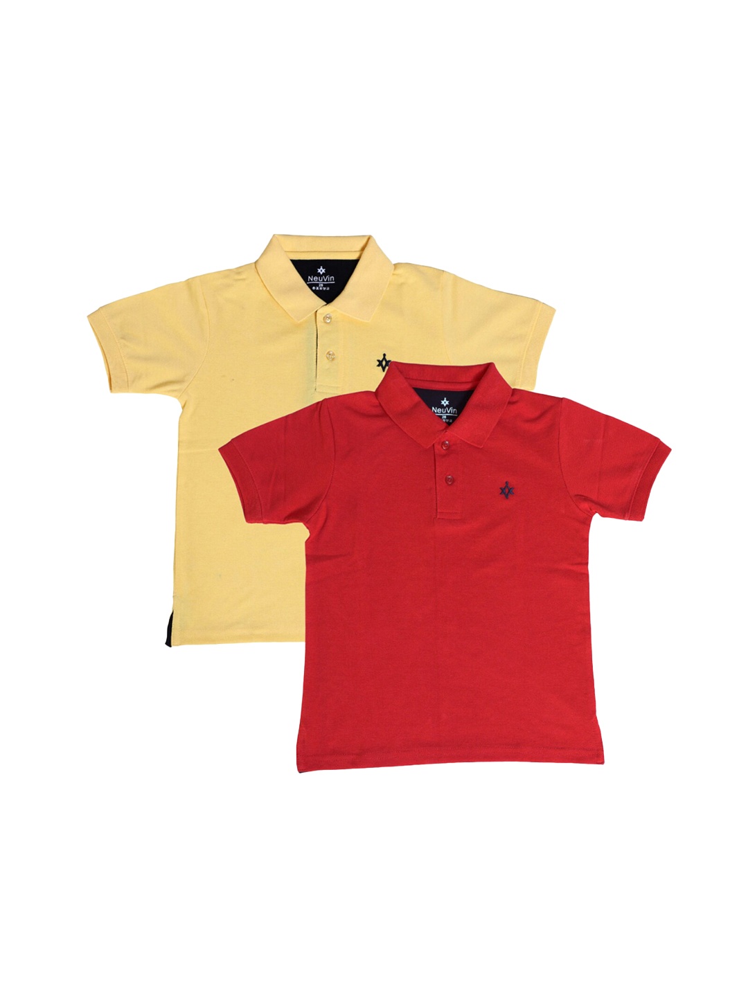 

BAESD Boys Pack of 2 Polo Collar Cotton T-shirt, Yellow