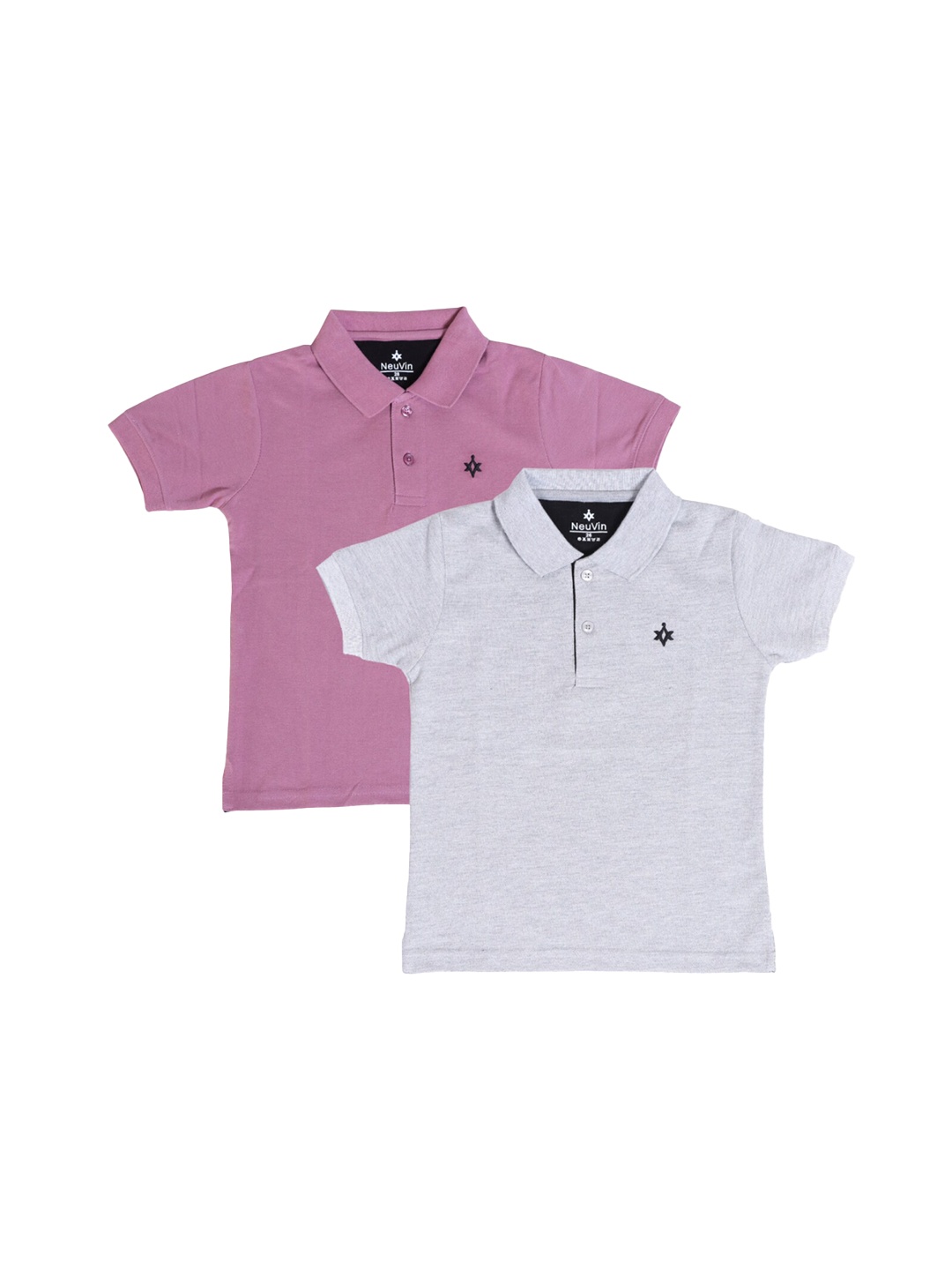 

BAESD Boys Pack of 2 Polo Collar Cotton T-shirts, Peach