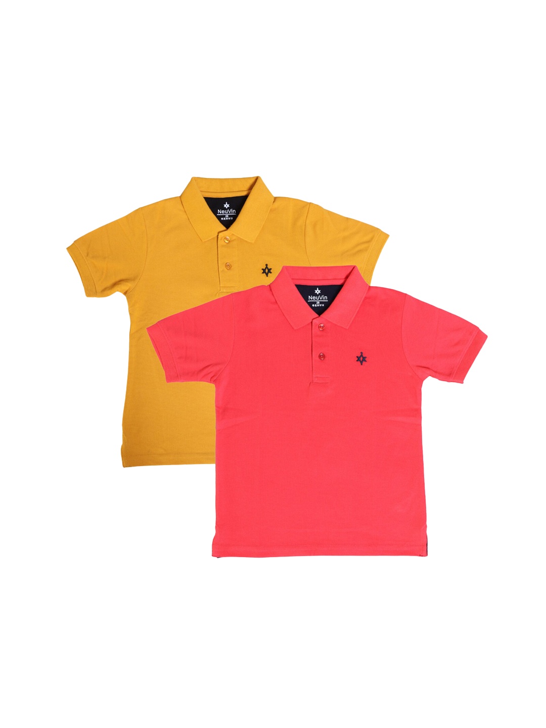 

BAESD Boys Pack of 2 Polo Collar Cotton T-shirts, Yellow