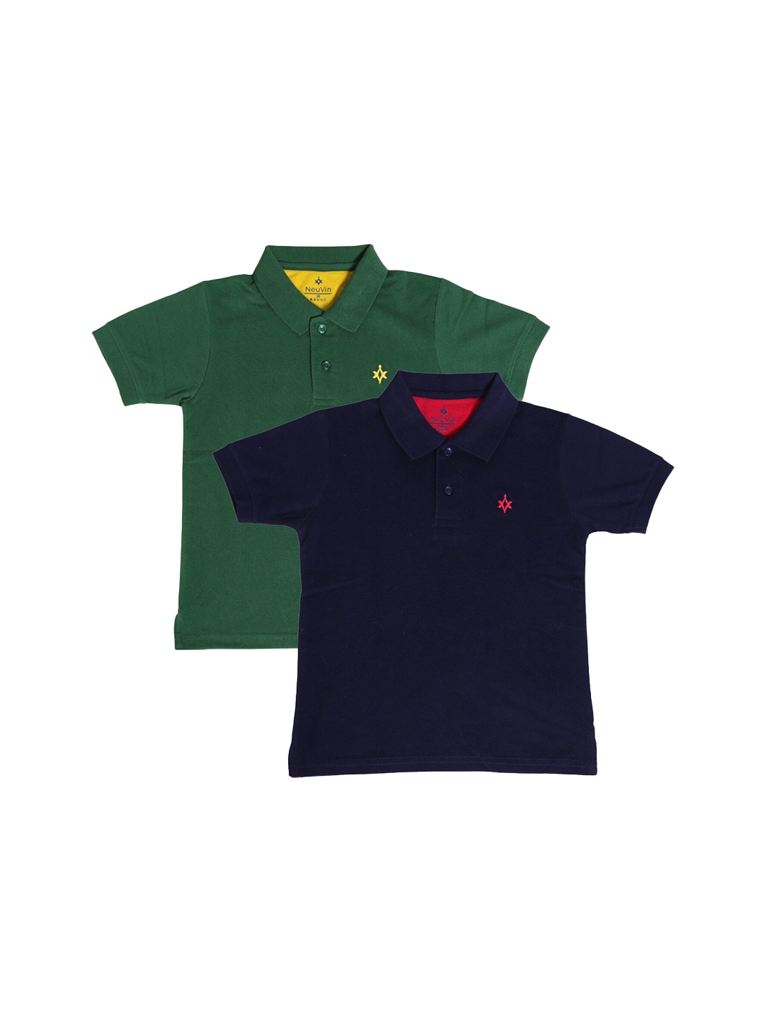 

BAESD Boys Pack of 2 Polo Collar Cotton T-shirts, Green