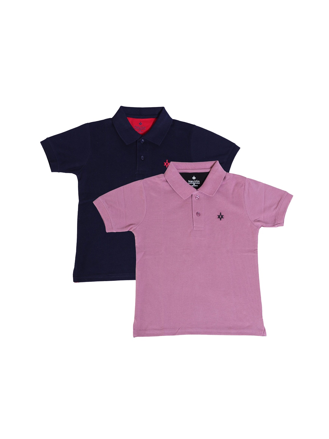 

BAESD Boys Pack of 2 Polo Collar Cotton T-shirt, Navy blue