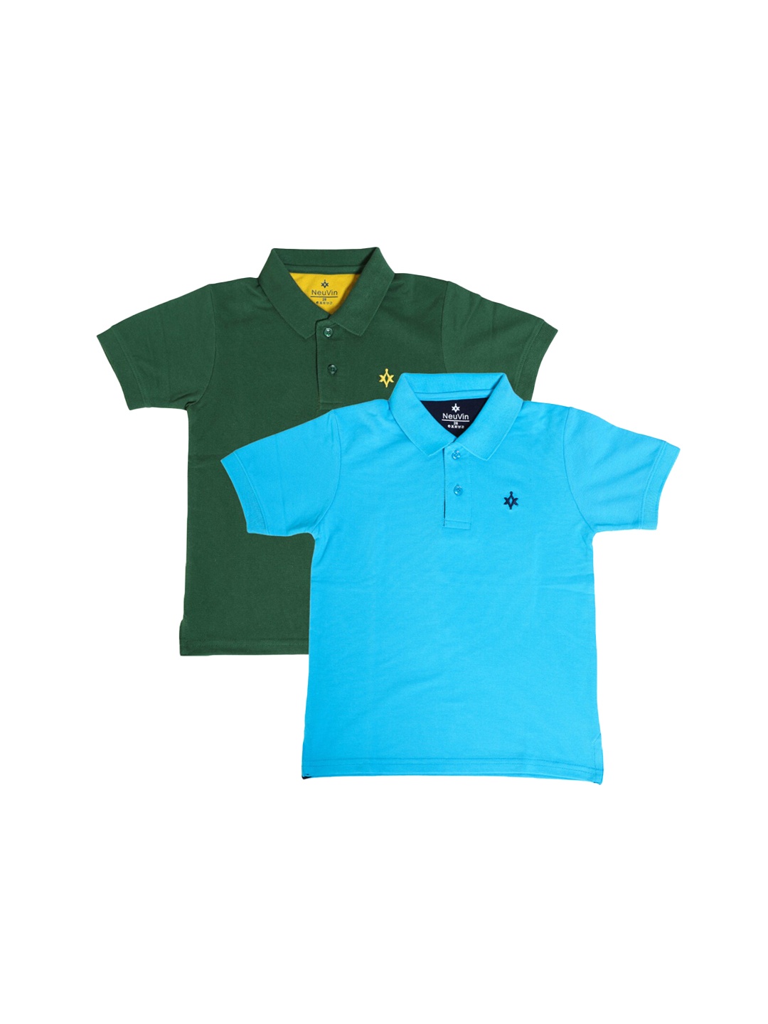 

BAESD Boys Pack of 2 Polo Collar Cotton T-shirts, Blue