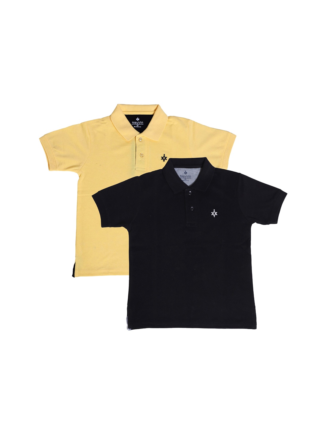 

BAESD Boys Pack of 2 Polo Collar Cotton T-shirt, Yellow