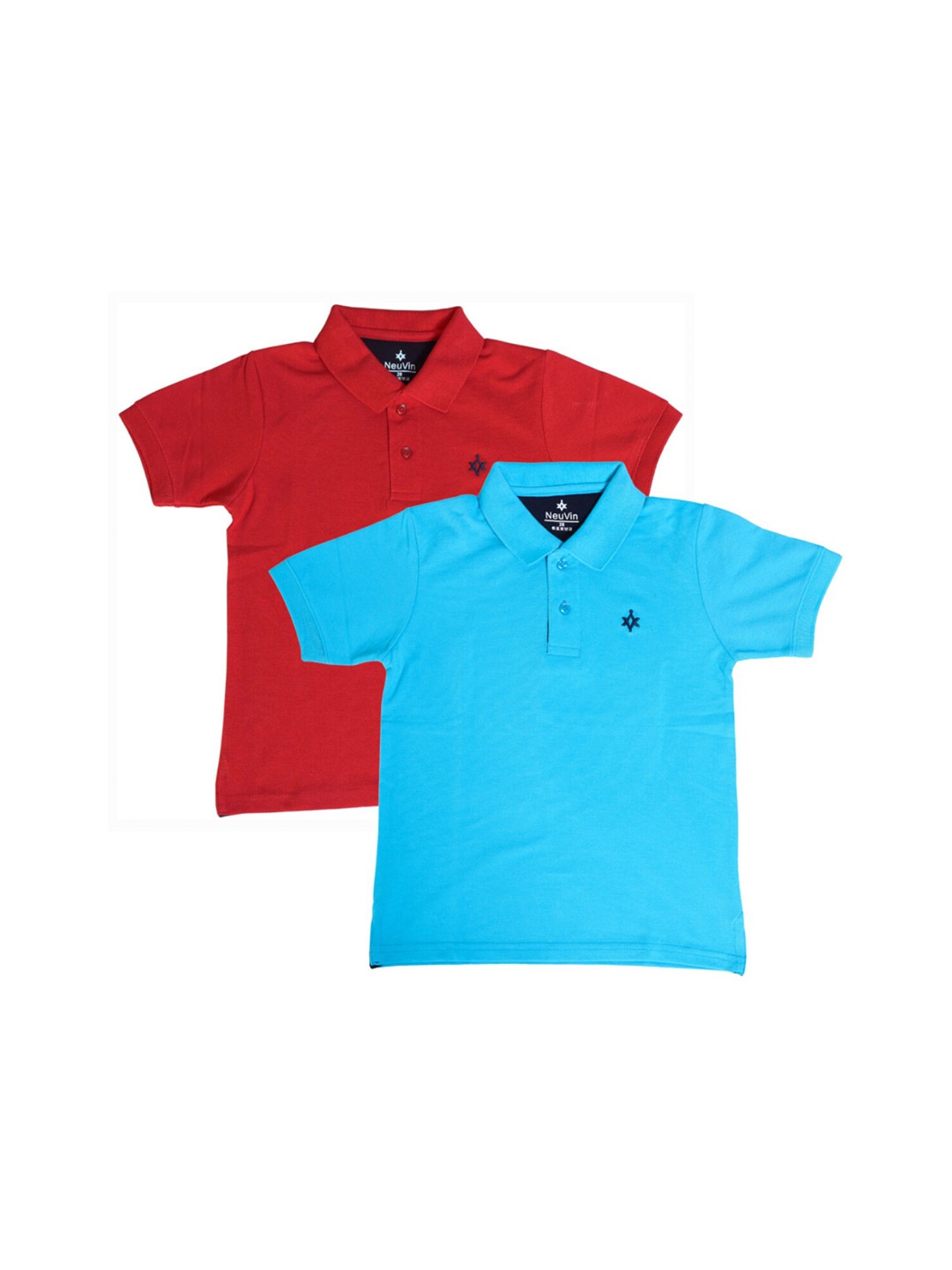 

BAESD Boys Pack of 2 Cotton Short Sleeves Polo Collar Pockets T-shirts, Blue