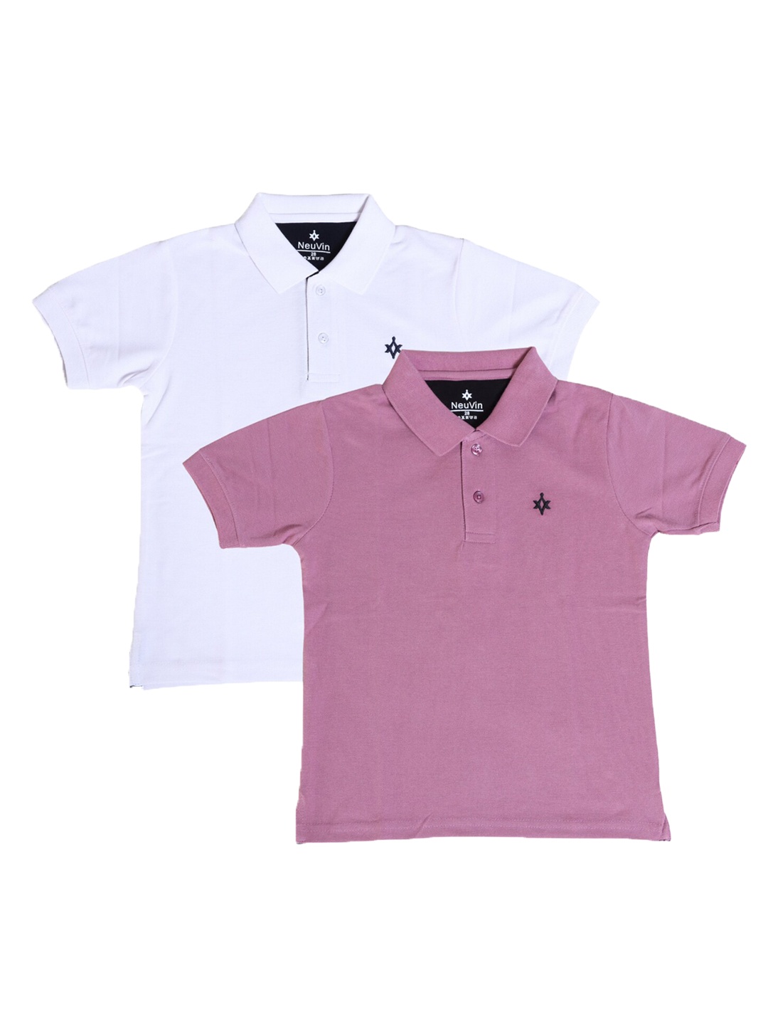 

BAESD Boys Pack of 2 Cotton Short Sleeves Polo Collar Pockets T-shirts, White