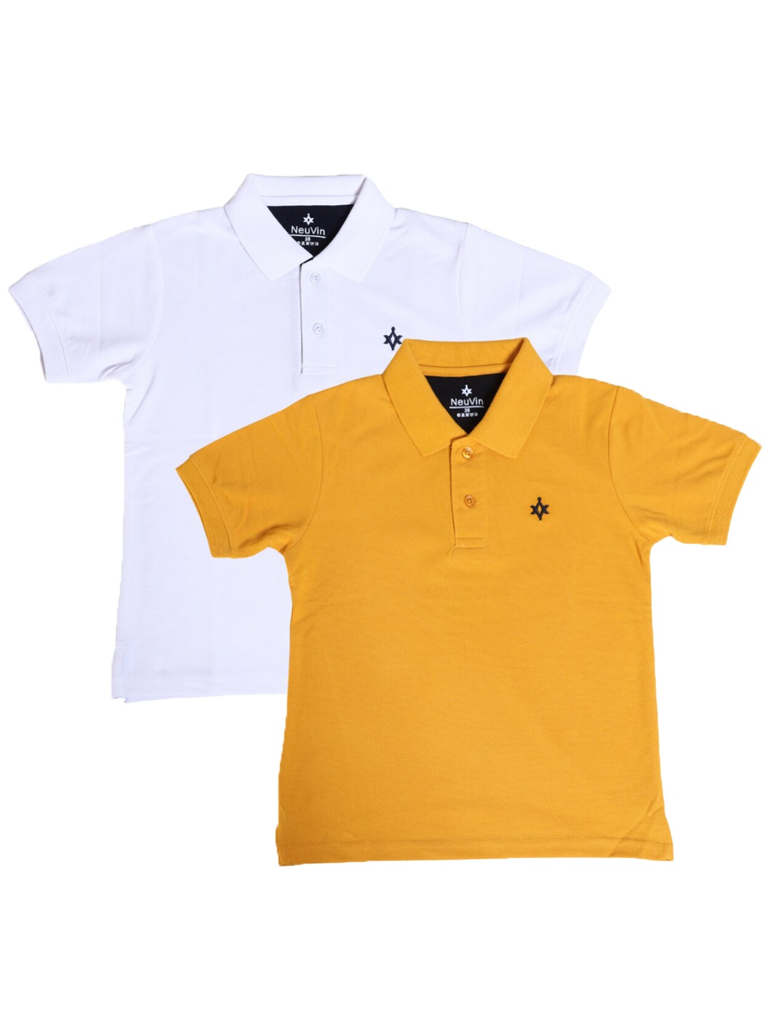 

BAESD Boys Pack of 2 Cotton Short Sleeves Polo Collar Pockets T-shirts, White