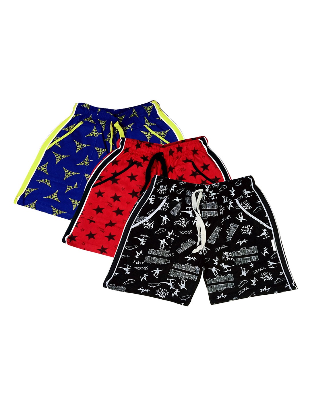 

BAESD Boys Pack Of 3 Printed Cotton Shorts, Red