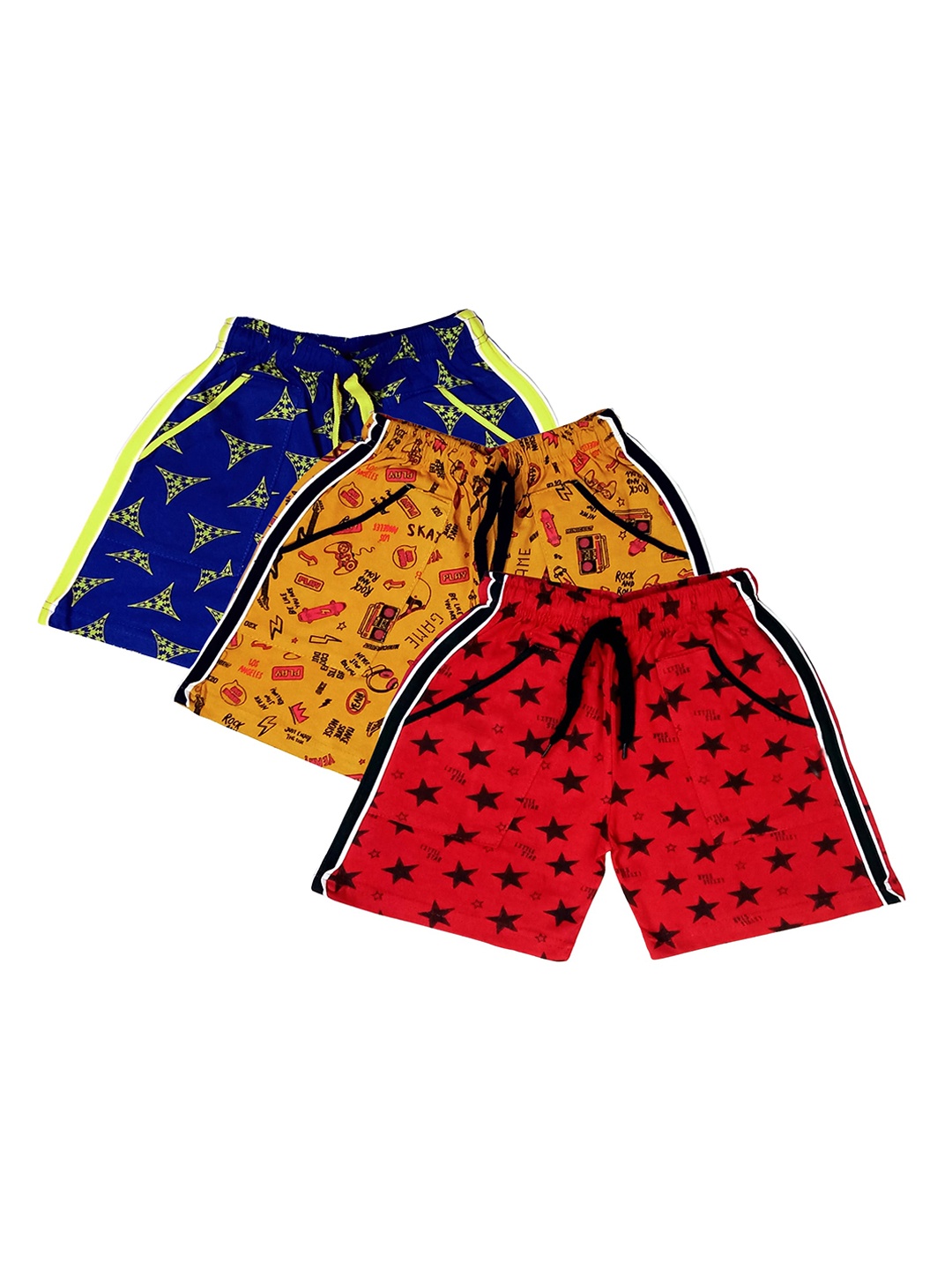 

BAESD Boys Pack Of 3 Printed Cotton Shorts, Blue