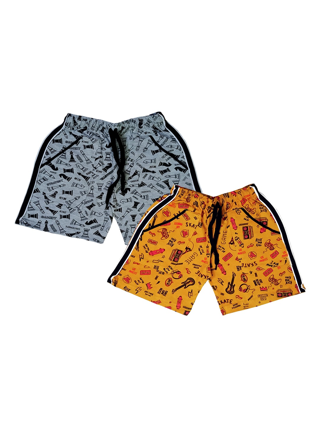 

BAESD Boys Pack Of 2 Printed Cotton Shorts, Grey