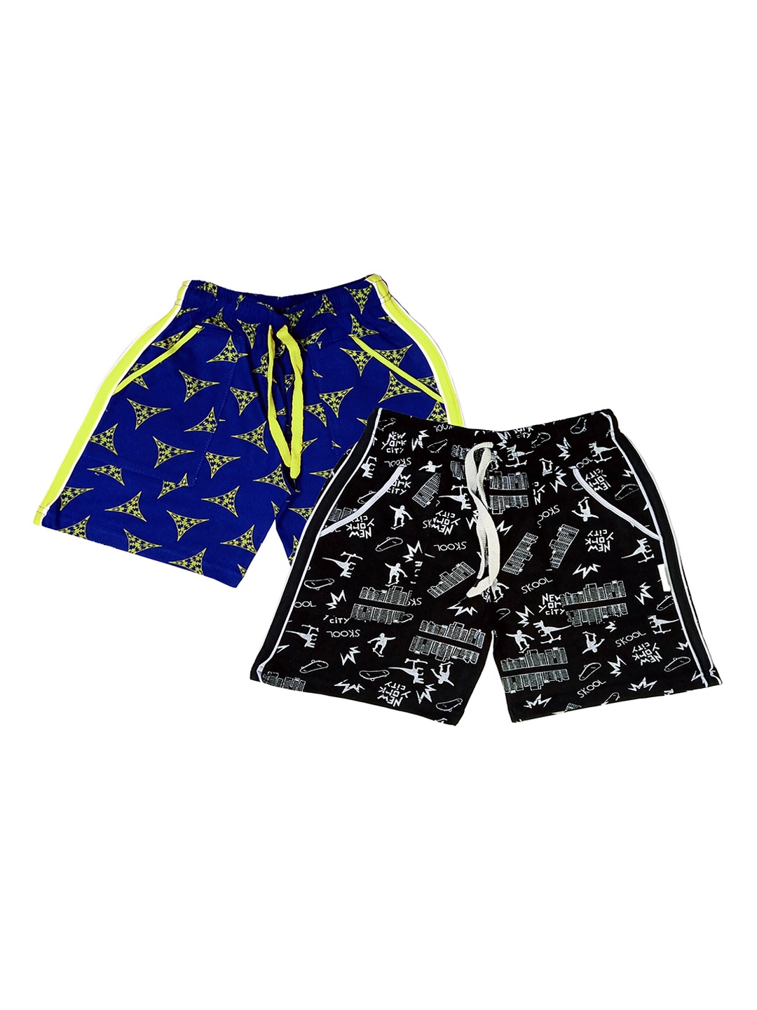 

BAESD Boys Pack Of 2 Printed Cotton Shorts, Navy blue