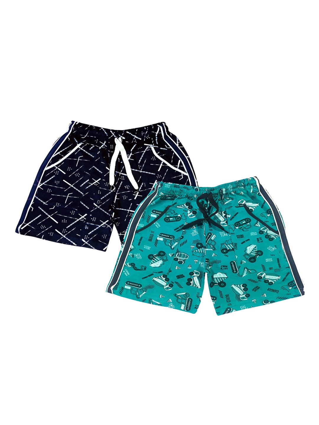 

BAESD Boys Pack Of 2 Printed Cotton Shorts, Navy blue