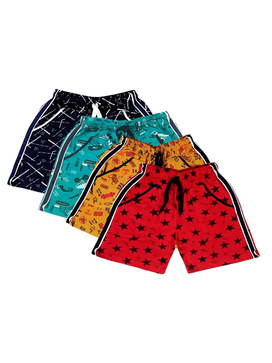 

BAESD Boys Pack Of 4 Printed Cotton Shorts, Mustard