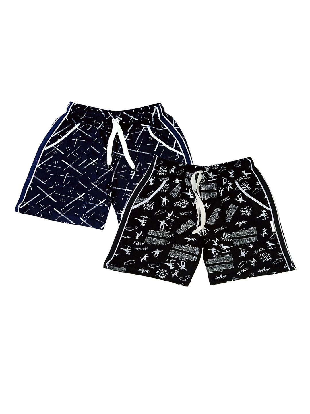 

BAESD Boys Pack Of 2 Printed Cotton Shorts, Black