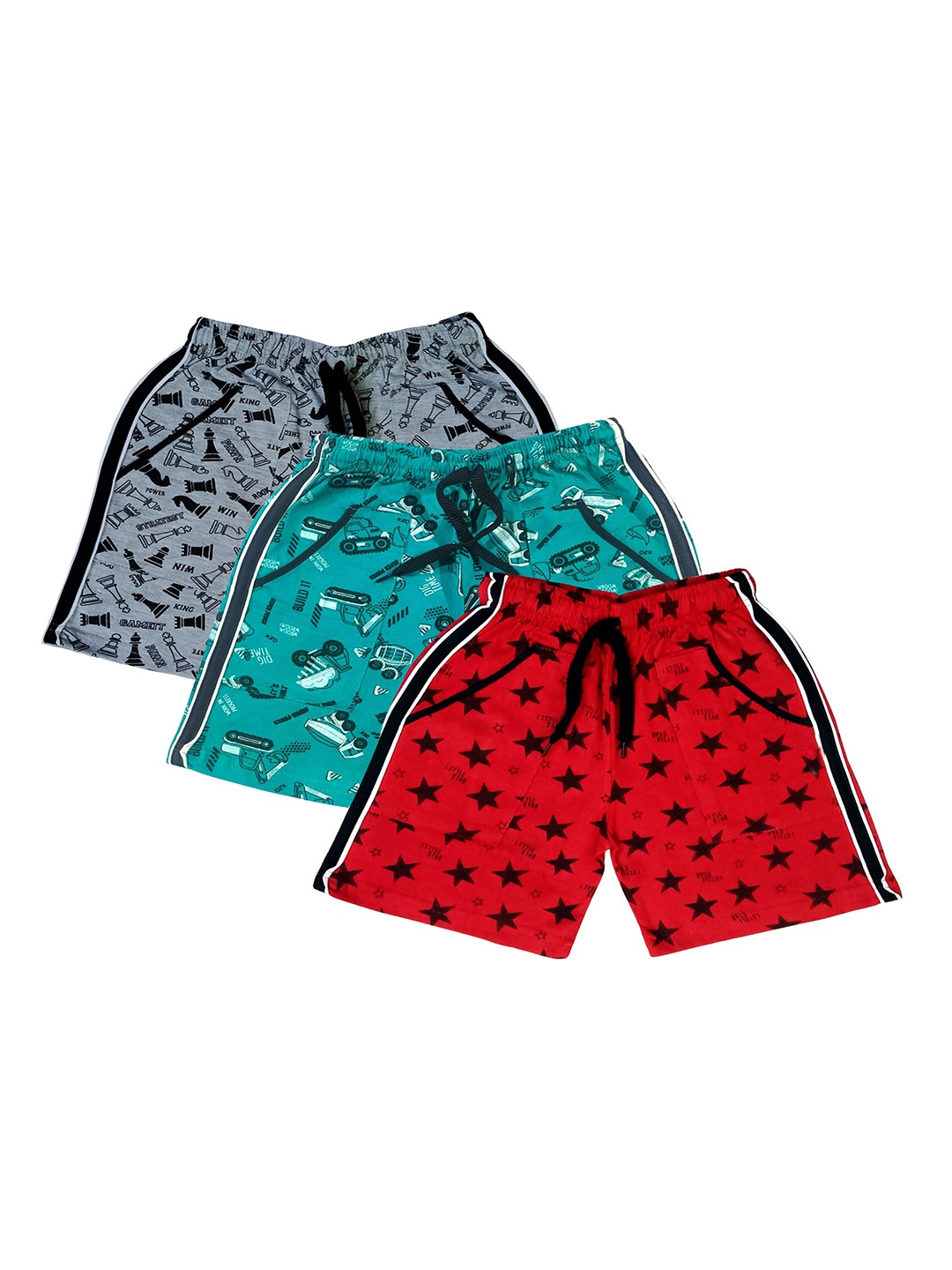 

BAESD Boys Pack Of 3 Printed Cotton Shorts, Grey