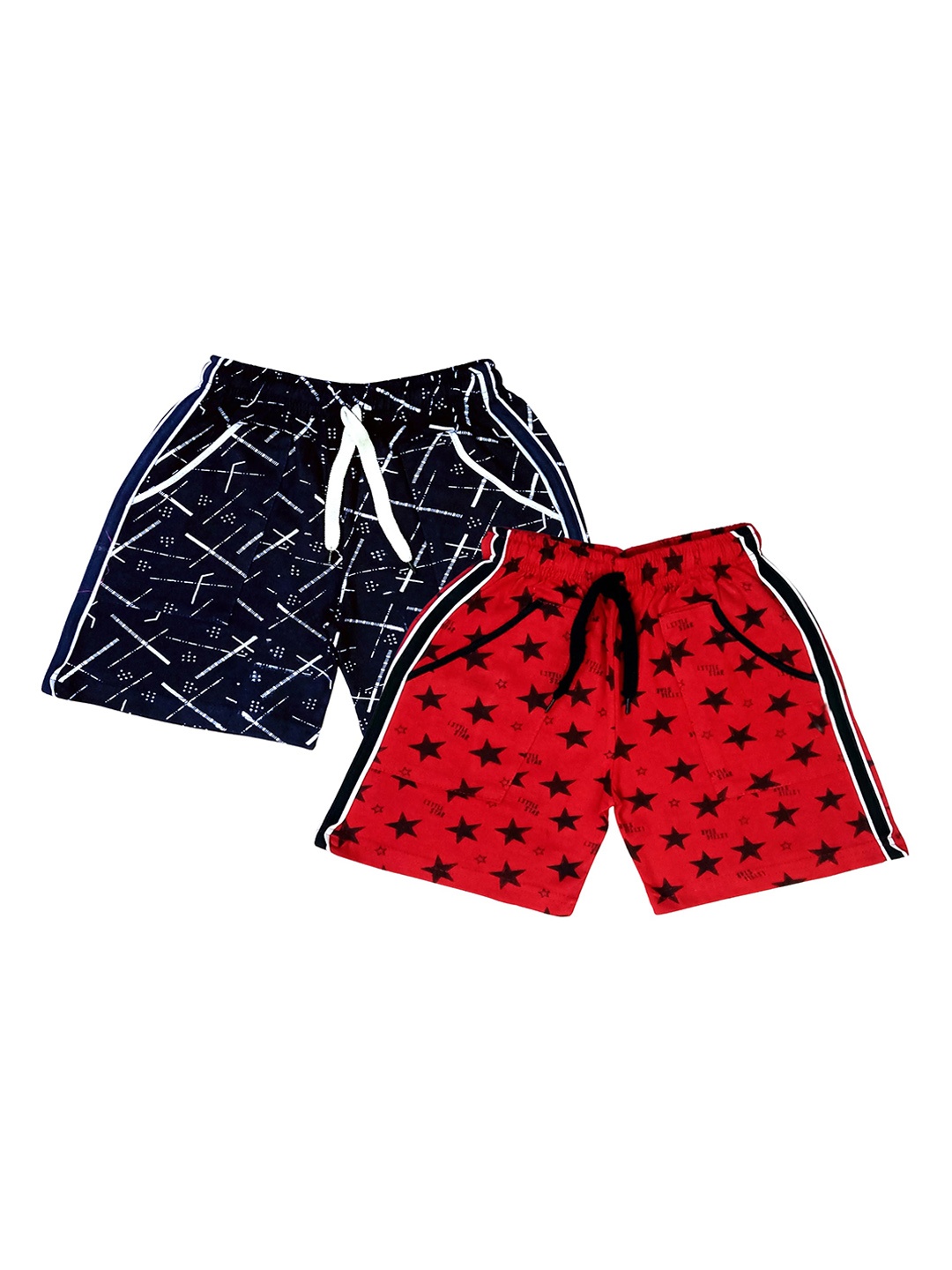 

BAESD Boys Pack Of 2 Printed Cotton Shorts, Navy blue