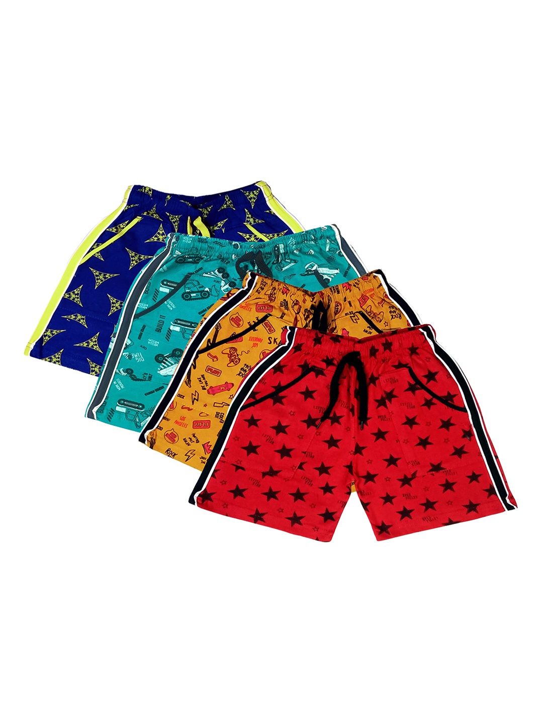 

BAESD Boys Pack Of 4 Printed Cotton Shorts, Blue