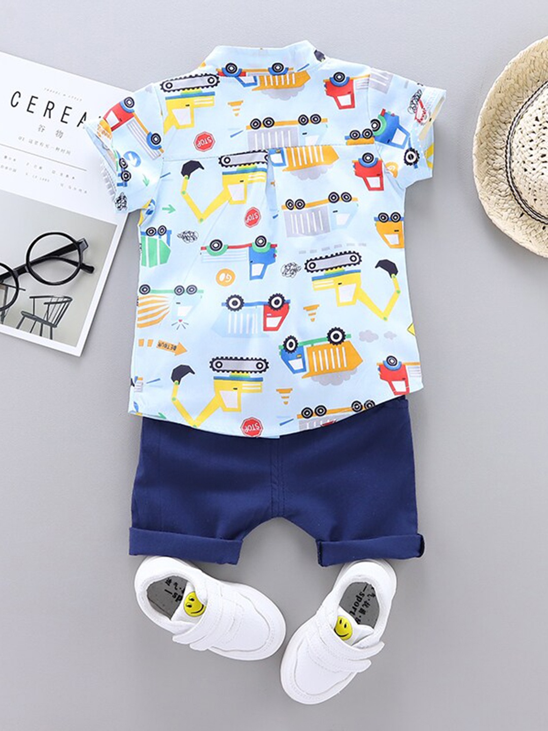 

StyleCast Boys Printed Shirt with Shorts, Blue
